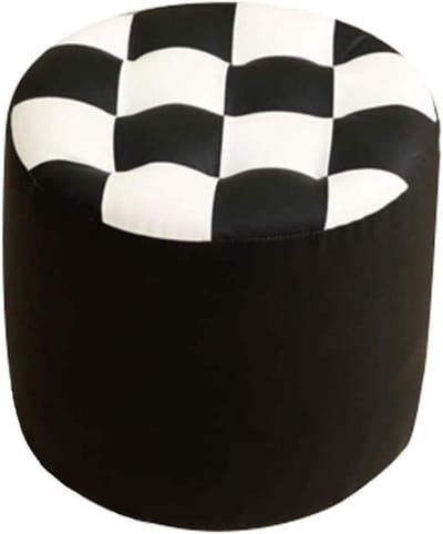 Voetsteunkruk Ottomaans - Zitkruk Poef - Ontspannen Voeten - Afwasbare Bekleding - 31 x 28 cm - Zwart