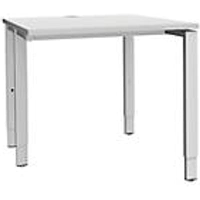 Schäfer Shop  Genius Bureautafel MODENA FLEX, 4-poot rechthoekige buis, eenzijdig, B 800 mm, lichtgrijs