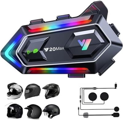 Motorhelm Headset - Intercom - Bluetooth - Zwart
