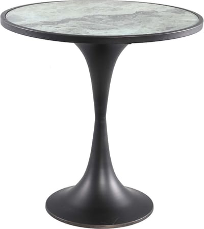 PTMD Laiko Ronde Bijzettafel - H45 x Ø45 cm - Metaal - Wit
