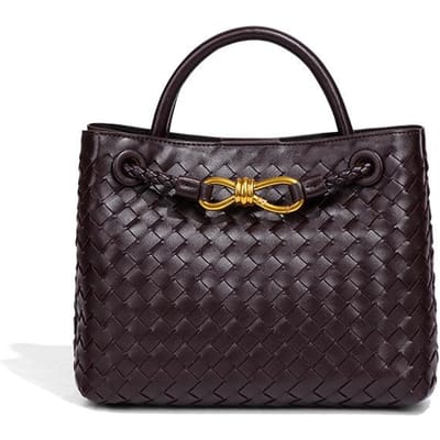 Modieuze en Niche Handtas voor Vrouwen met Een Strik, Handgeweven Metaal, en Een Casual, Grote Capaciteit Enkele Schouder Crossbody Tas gray
