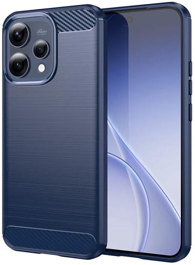 Geborsteld TPU Hoesje Geschikt voor Oppo Reno 15 / 15F - Beschermhoes - Back Cover - Case Flexibel TPU - Stijlvol Carbon - Dun - Blauw