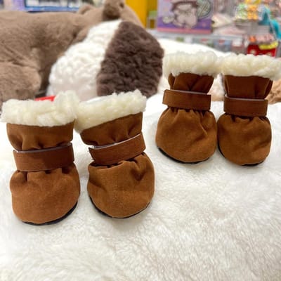 Hondenschoenen voor kleine honden, antislip hondenlaarzen met pootbescherming voor winterse, besneeuwde dagen, huisdierschoenen voor katten, puppy's en honden, geschikt voor harde vloeren binnenshuis. S