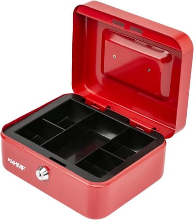 Robuuste Geldcassette 20 cm met Muntvak en Veiligheidsslot - Ideaal voor Horeca en Markt