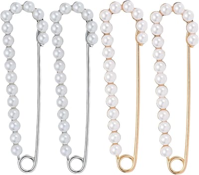 Grote Veiligheidspelden Set van 4 Stuks voor Bruidsjurken, Kleding en Sieraden met Kralen en Decoratieve Speldjes