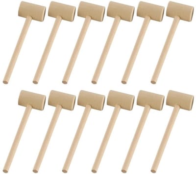 Allecto - Mini houten hamer - Party Game Props - Chocolade
