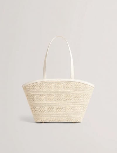 Ted Baker Pammina Raffia Straw Bucket Tote - Ivory