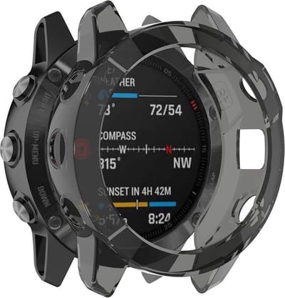 Case geschikt voor Garmin Fenix 6 - Zwart - Siliconen