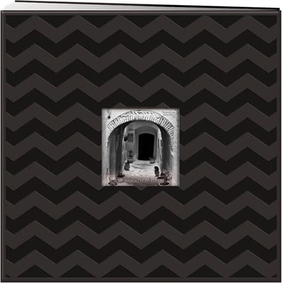 Embossed Post Gebonden Scrapbook Album x 12" - Zwart Chevron - 12x12 Inch