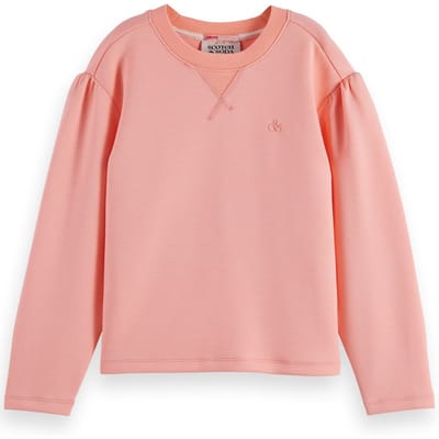 Scotch & Soda Girl Relaxed-fit Modal-blend Crewneck Sweatshirt Apricot Blu Taglia: 10 | Outlet | kids | Arancia