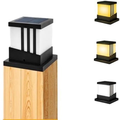 Dailygoods- Zonneverlichting Waterdicht - Buitenlamp op Zonne-energie - LED Lamp - 2000 mAh Batterij - Voor Hekken/Pilaren - Eenvoudige Installatie