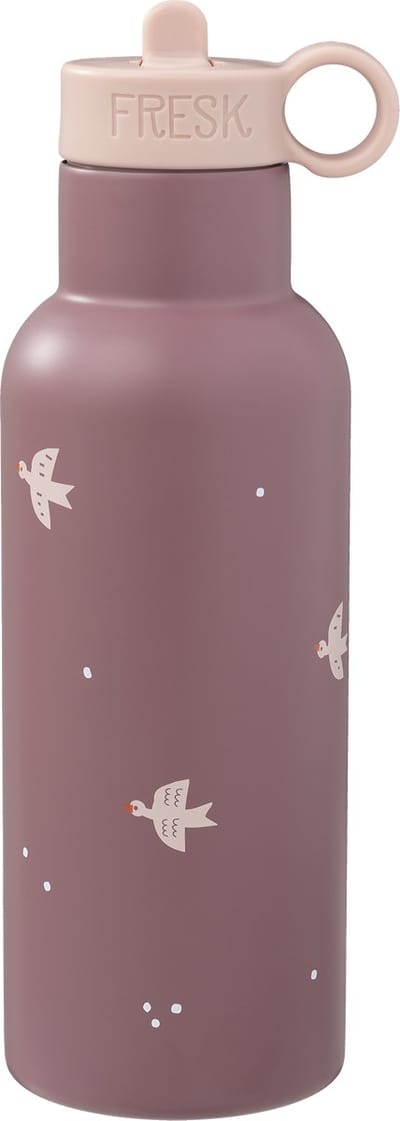Fresk Thermosfles 500 ml - RVS Waterfles – Lekvrije Drinkfles voor Kinderen – Koude en Warme Dranken – BPA-vrij – Onbreekbaar – 2 Doppen – Thermosbeker – Drinkbeker Meisjes - Paars - Swallow