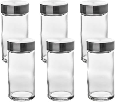 Famanu - Kruidenpotjes met strooier, glazen kruidenpotjes met dop, conservering van oliën, specerijen, kruiden, thee, 80 ml, (9,5 x 4,5 cm)