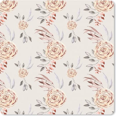 Muismat 20x20 cm - Mousepad Rozen - Goud - Patroon - Muismatten