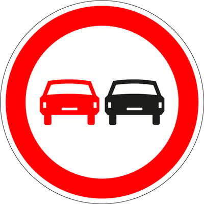 Inhaalverbod bord - kunststof - F1 300 mm