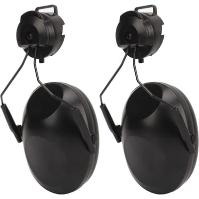 1 Paire Cache-Oreilles Attachable au Casque Anti-Bruit Doux Confortable Protection Auditive Blocage Sonore Cache-Oreilles pour l'Industrie black