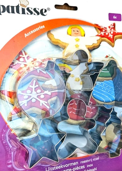 Patisse uitsteekvormen set rvs - kerst - 6 delig