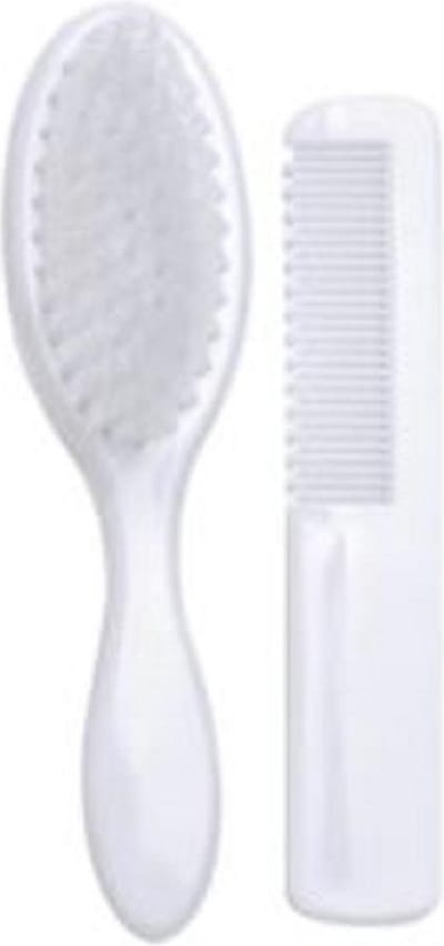 Babyborstel en Babykam - Zachte haartjes - Voor Baby`s - Wit