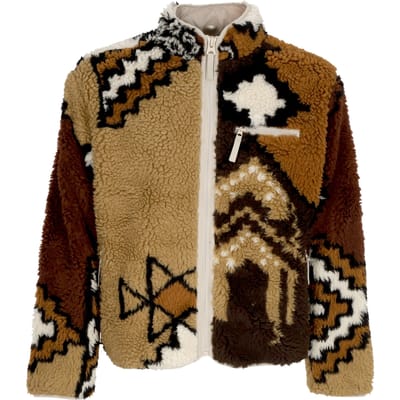 Herenbeer Marokkaanse rug Sherpa Jas Bruin Multi