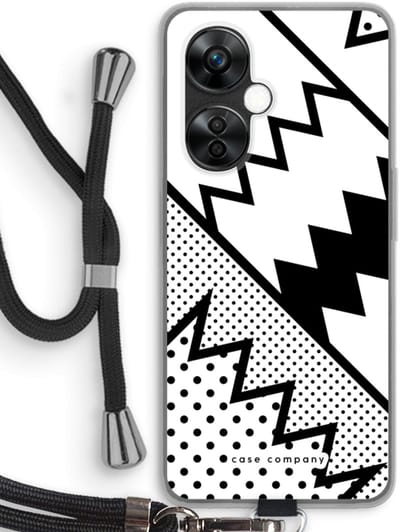 Case Company® - Hoesje met koord geschikt voor OnePlus Nord CE 3 Lite hoesje met Koord - Pop Art #5 - Telefoonhoesje met Zwart Koord - Bescherming aan alle Kanten en Over de Schermrand