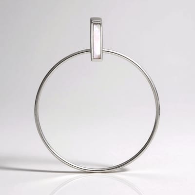 Cavill - Zilveren Hanger met Chinees Parelmoer Baguette Slijpsel - 925 Sterling Zilver - 1,54 ct. Parelmoer - Minimalistisch Elegant Design - 37x30 mm