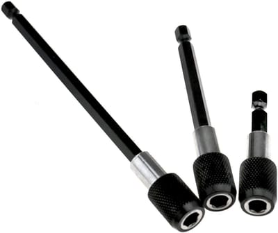 Allecto - Quick Change Bit Houder - 3 Stuks - Verlengstukken voor Schroevendraaier - Zeskant - Magnetische Bit Houder - Geschikt voor Diverse Geree...