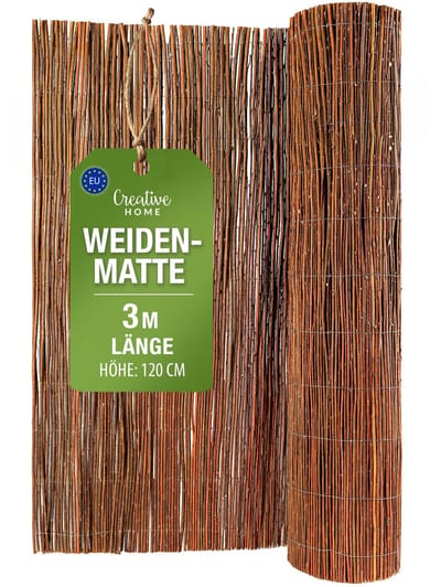 Creative Home wilgenmat balkon wilg 120 x 300 cm (H x L) | natuurlijk privacy scherm hek | mat tuin | zonwering balkon windbescherming terras tuinafscheiding