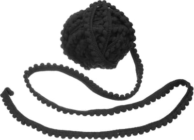 QUARKZMAN 10 yards Pom Pom Trim Lint, 0,5 "Brede Zwarte Pom Pom Ball Fringe Trim Naaien Fringe Stof Trim Lint voor DIY Ambachten Gordijnen Kussen Home Decoratie