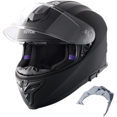 VEVOR Motorhelm, integraalhelm, Smart Street ABS & High Density Helm met Bluetooth-aansluiting en verwisselbare lens, DOT-goedgekeurde comfortabele motorcrosshelm, geschikt voor jongeren en volwassenen