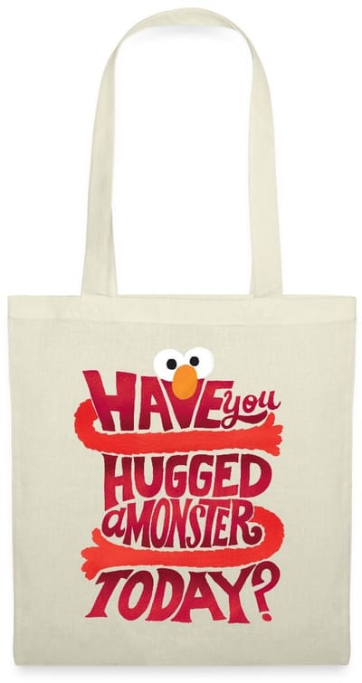 Sesamstraat Elmo Citaat Hugged A Monster Tas Van Stof Schoudertas