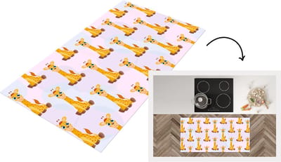 Keukenloper - Loper keuken - Giraffe - Patroon - Kinderen - 120x60 cm - Keukenloper vinyl