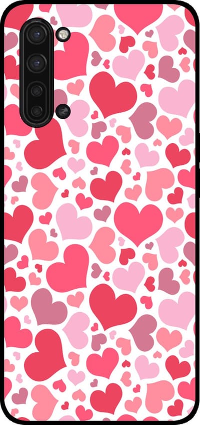 Smartphonica Telefoonhoesje Geschikt voor Oppo Find X2 Lite met Hartjes Print - Hearts Design TPU Backcover Case - Kinder Hoesje met Hartjes Design geschikt voor Oppo Find X2 Lite