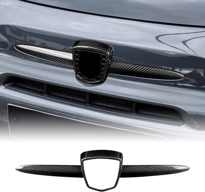 Hard Carbon Fiber Auto Voorbumper Logo Badge Frame Trim Decoratieve Sticker Geschikt voor Abarth 595/695 2012-2023, Accessoires, Cadeau, Zwart