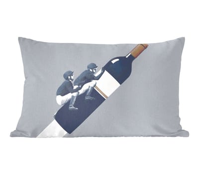 Sierkussens - Kussentjes Woonkamer - 60x40 cm - Fles - Mannen - Vintage
