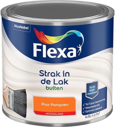 Flexa - Strak In De Lak Buitenlak Hoogglans - Puur Pompoen - Mengverf - 500 Ml