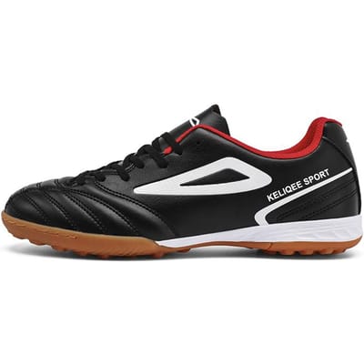 Chaussures de Football pour Homme à Crampons Terrain Professionnel Crampons Adolescent Chaussures de Futsal Entraînement Herbe Antidérapantes Chaussures de Football Nouveau 40 black