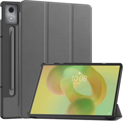 Hoes - Geschikt voor Lenovo Idea Tab Pro - Dun & Stevig - Trifold Bookcase - Hard Cover - Hardcover Book Case - Tablet Hoesje - Grijs