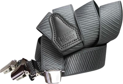 Pierre Mouton Monaco Bretel - Bretels - Volwassenen - Heren - Lichtgrijs - 120cm - 3 brede clips - M - L