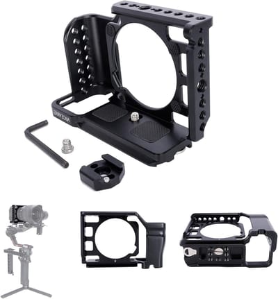 Full Camera Cage voor Sony ZV-E1 met Nato Rail, Koudshoe Bevestigingen en Arca Type QR Basis voor DJI Accessoires