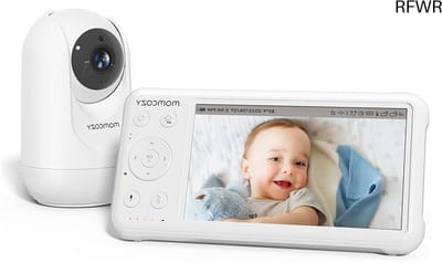 RFWR® Babyfoon met camera en 5 inch HD-display - 1080p, draadloos met batterij en nachtzicht