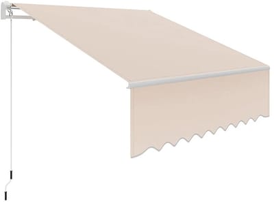 DIMICO - Luifel - Zonwering - Zonnescherm 3x2,5 Meter Beige - Uitschuifbaar Knikarmscherm met Zwengel - Waterdicht UV50 - Terras