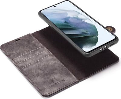 Hoesje 2-in-1 Book Case en Back Cover Grijs Geschikt voor Samsung Galaxy S21 FE