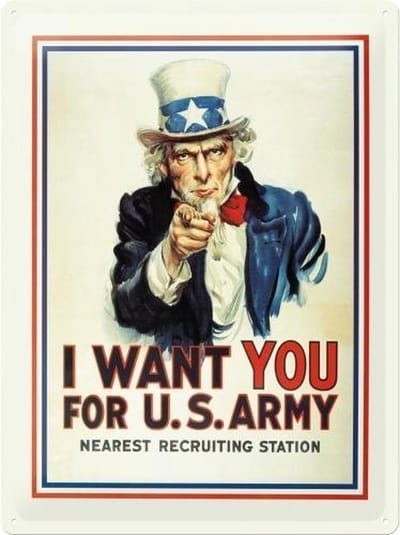 Nostalgic Art Metalen Bord I Want You for US