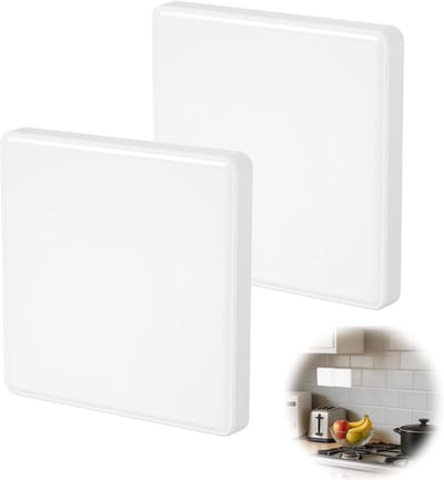 Witte Plastic Wandcontactdoos Covers, Herbruikbare Wandplaten voor Lege Stopcontacten en Schakelaars, 8.6 x 8.6 cm, Duurzaam en Milieuvriendelijk Design