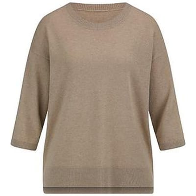 Ronde hals trui kasjmier Van Peter Hahn beige