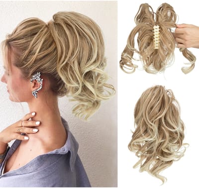 Pruikclip-Verstelbare Korte Pruik met Natuurlijke Krullen – Incl. Clip‑on Paardenstaart – Natuurlijk Uiterlijk – Voor Vrouwen-14