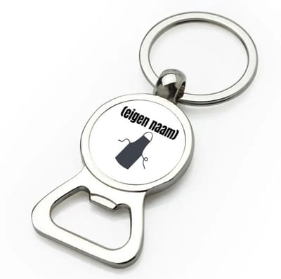 Akyol - schort flesopener - Kok - iemand die goed kan koken - met eigen naam - leuk cadeau voor iemand die chefkok is - cadeau - kado - 9 bij 3 cm