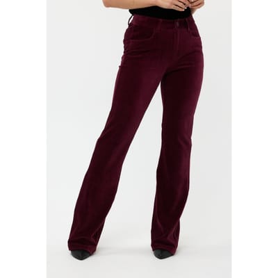 EsQualo Trousers Rib Flair Wine Red Größe: S | Stoffhosen Outlet | Damen | Rot