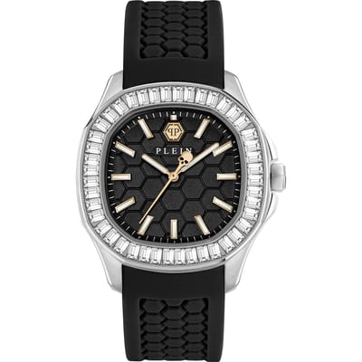 Philipp Plein The $Pectre PWTAA0824 Horloge - Siliconen - Zwart - Ø 38 mm