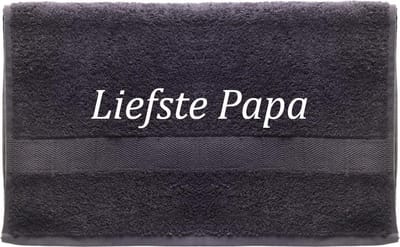 Handdoek - Liefste Papa - 100x50cm - Grijs